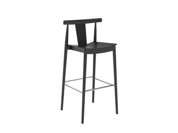 SMILE BQ0337 / BQ0348 - High beech stool with back with footrest by Andreu World - view 2